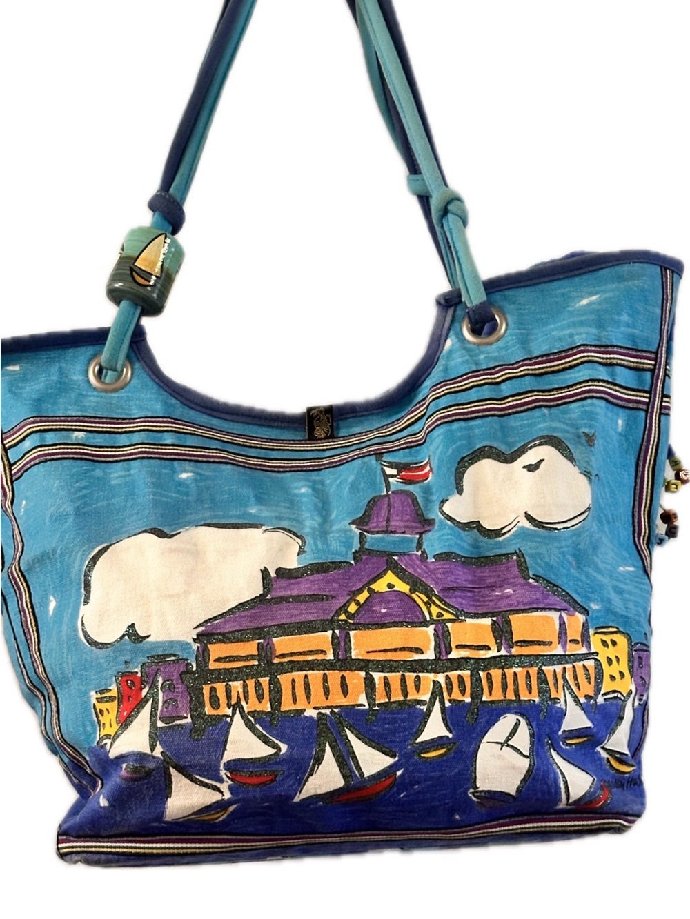 Sally Huss Large Beach Bag Tote Summer Bag vacation Travel